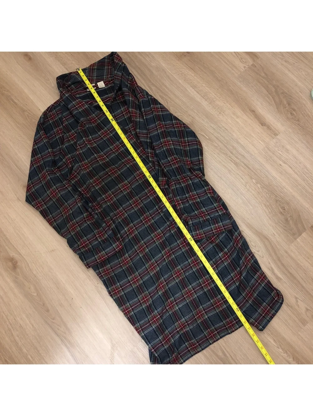LL BEAN FLANNEL SCOTCH PLAID 100% COTTON BATH ROBE GREEN RED MENS SIZE XXL TALL